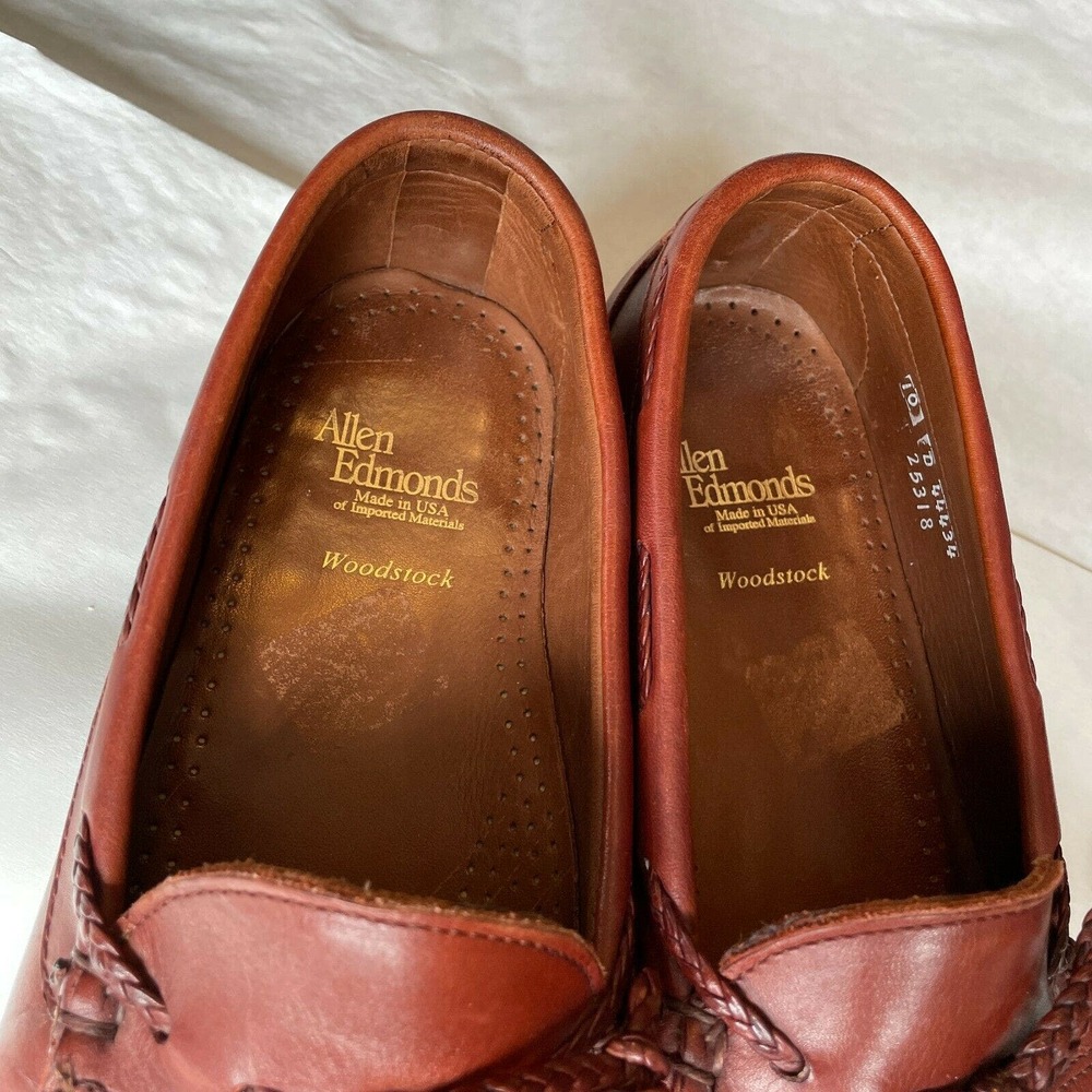 Allen Edmonds Woodstock Brown Leather Loafers 10 - Picture 6 of 7